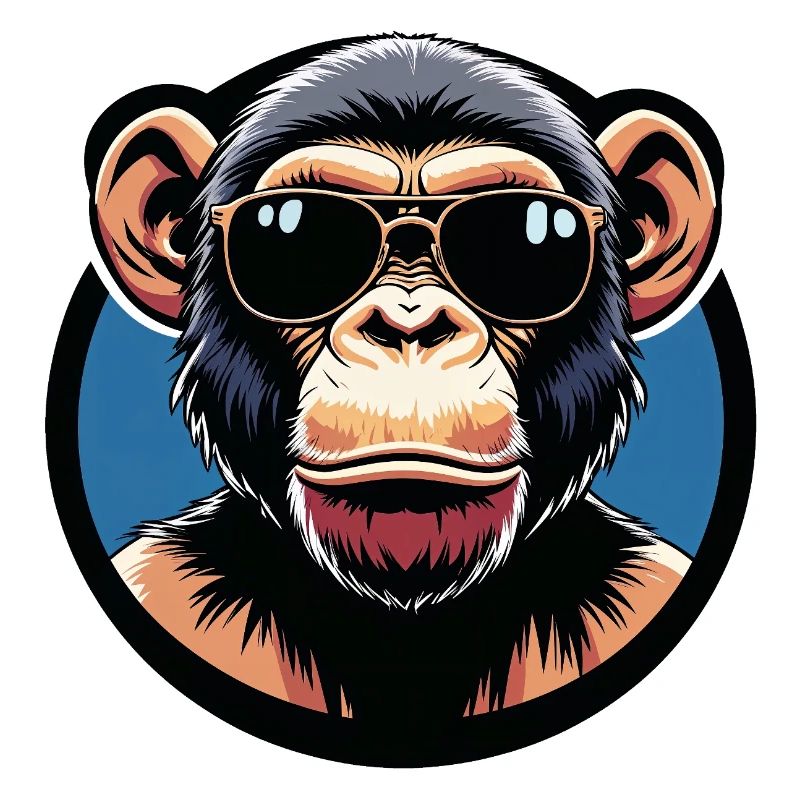 Monkey with sunglasses circle
