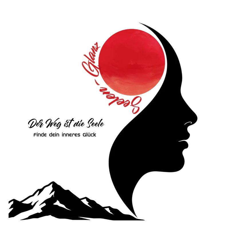 Sun Moon Silhouette with Red Orb
