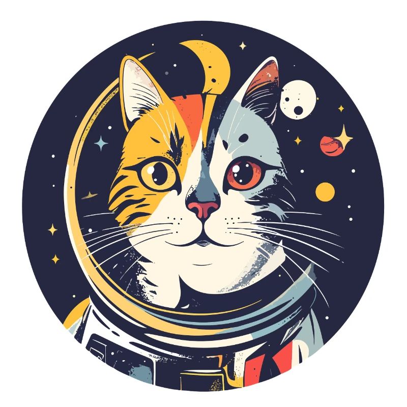 Cats Cosmos Astronaute Portrait du chat spatial