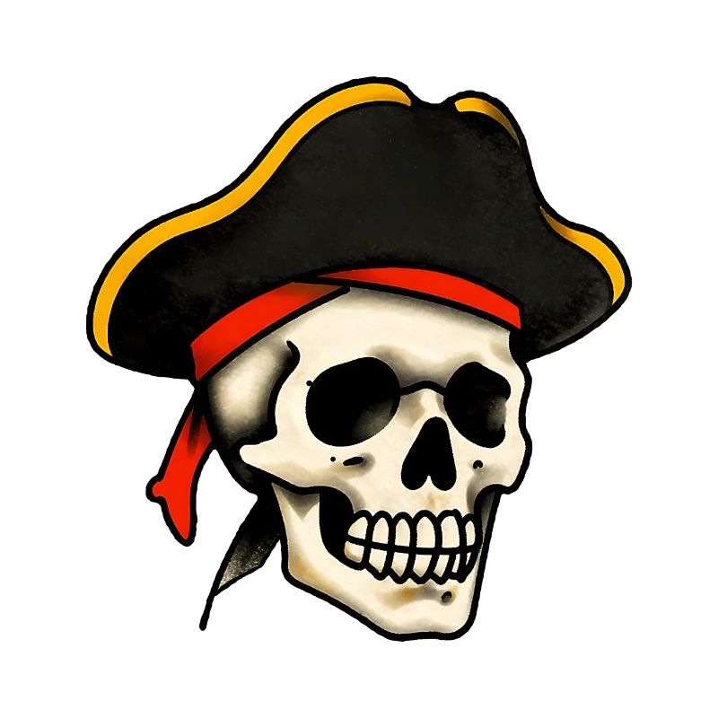 Classic Tattoo Pirate Skull