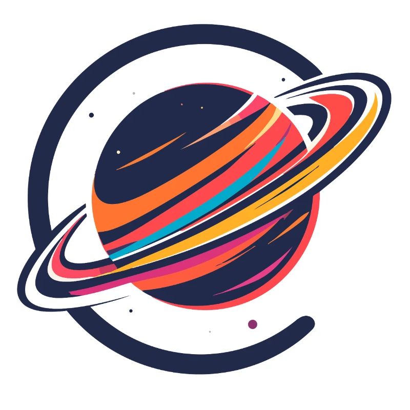 Planète colorée avec anneaux Motif de l’Espace