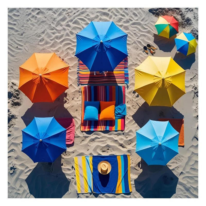 Retraite colorée sur la plage