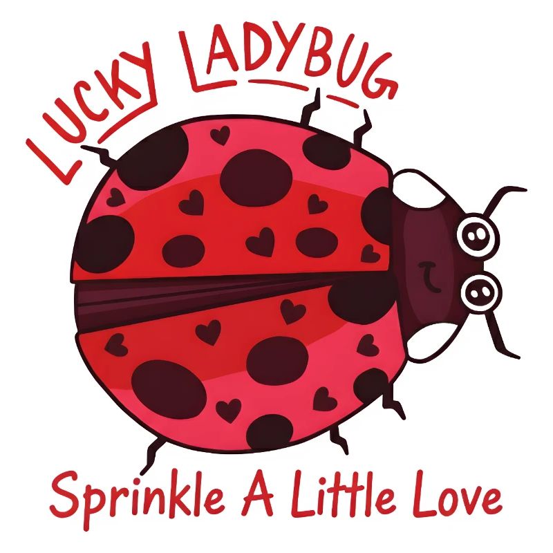 Ladybug chanceux : Ladybug mignonne avec des cœurs