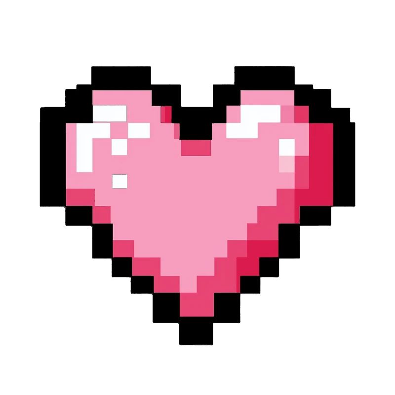 Retro 8-bit pixel heart