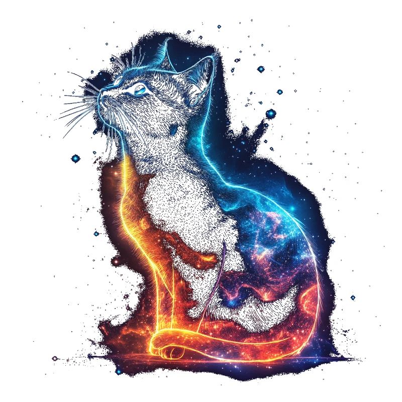 Galaxy Cat Neon – Chat Cosmique de l’Espace