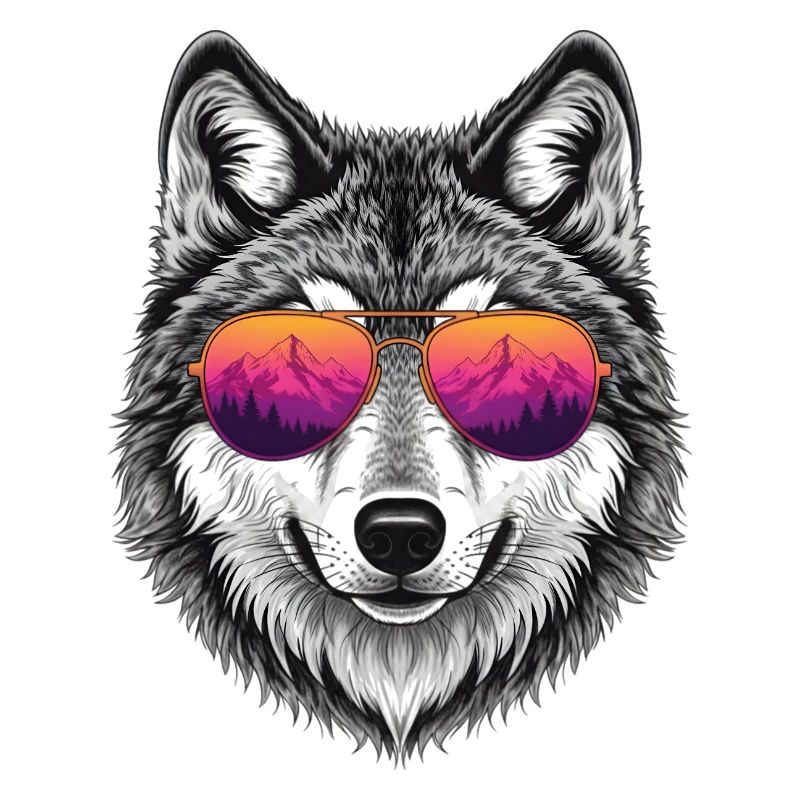 Cool Wolf with Sunglasses Graphic Tee