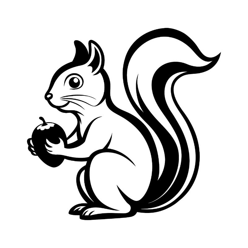 Eichhörnchen, das die Nuss hält
