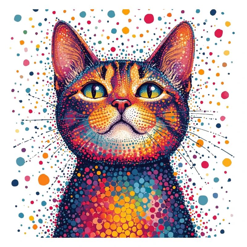 Portrait vibrant du chat à points