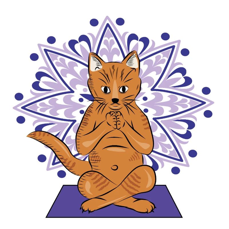 Mandala méditatif du chat