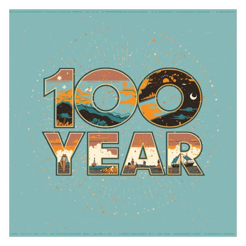 100-jährige Retro-Landschaft