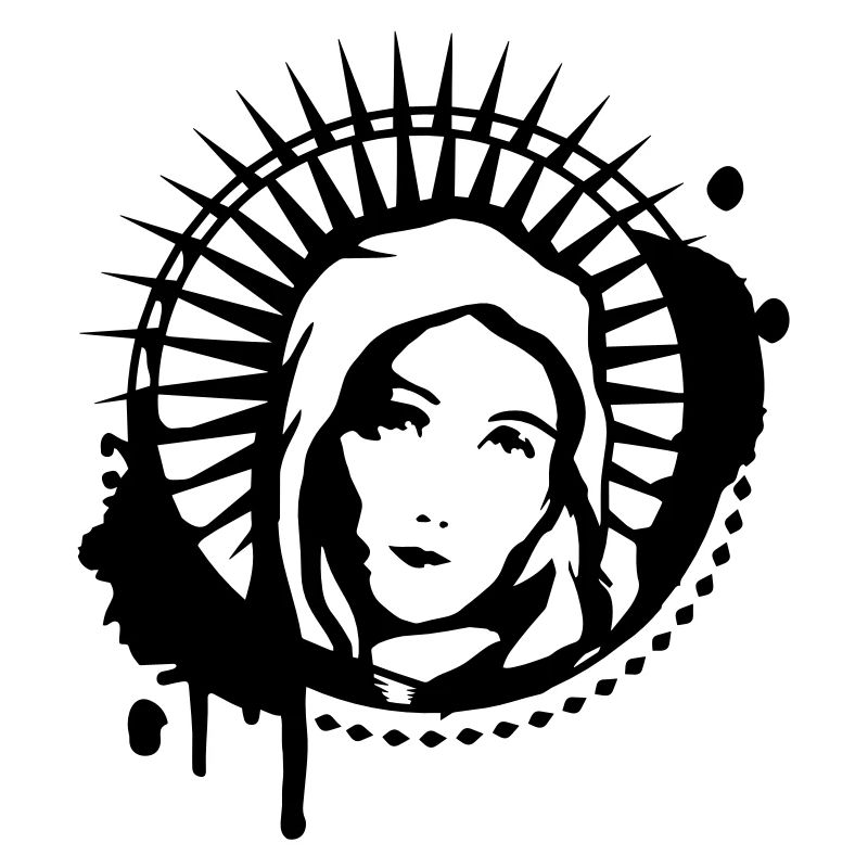 Maria portret stencil graffiti