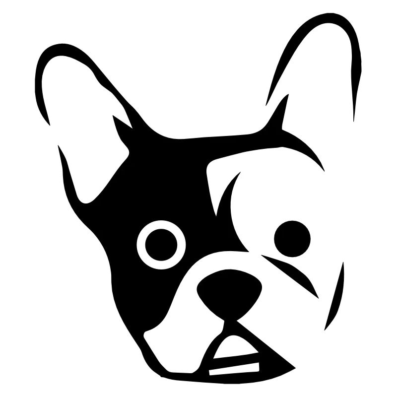 A la tête d'un bouledogue