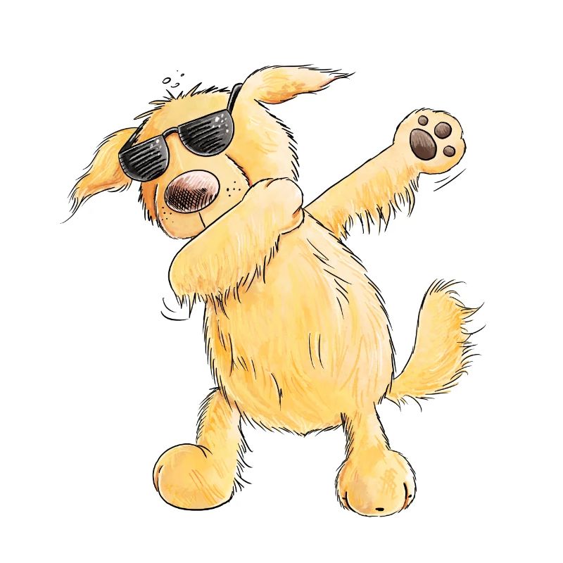 Funny Dab Dance Golden Retriever I Dog Comic