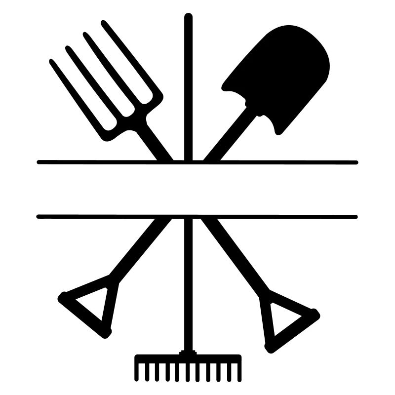 Outil de jardin croisé avec l’espace de texte