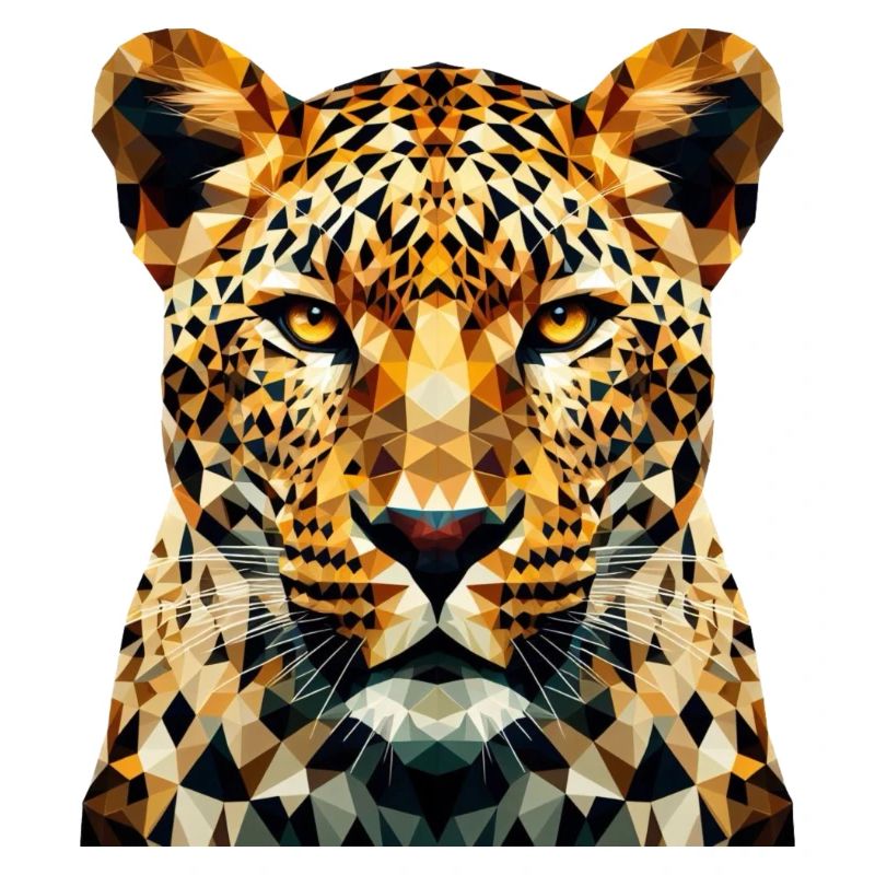 Ein Leopard im Polygon-Stil