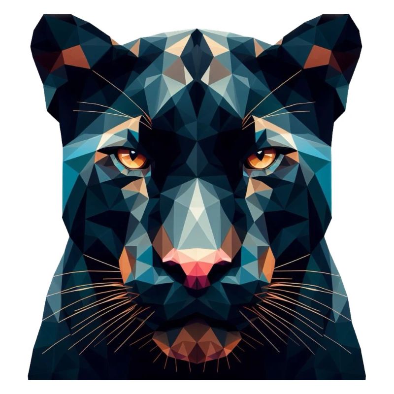 Ein Panther im Polygon-Stil