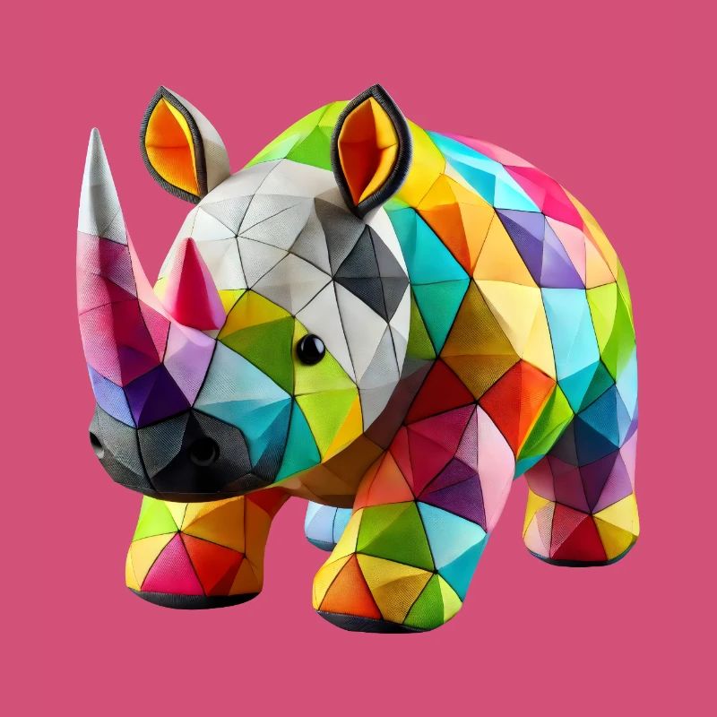 rhinocéros rhino polygones patchwork