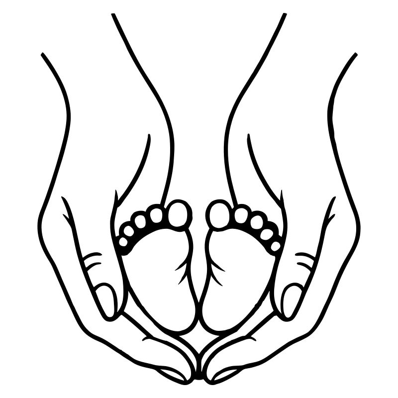 Logo Mains tenant les pieds de bébé