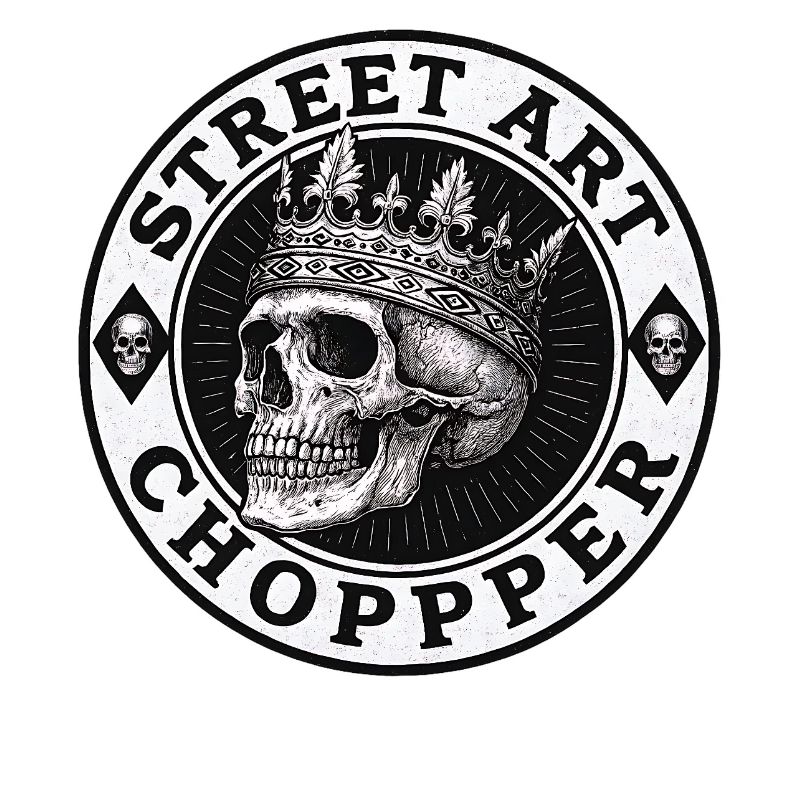 Biker Chopper Motorradfahrer Skull mit Krone