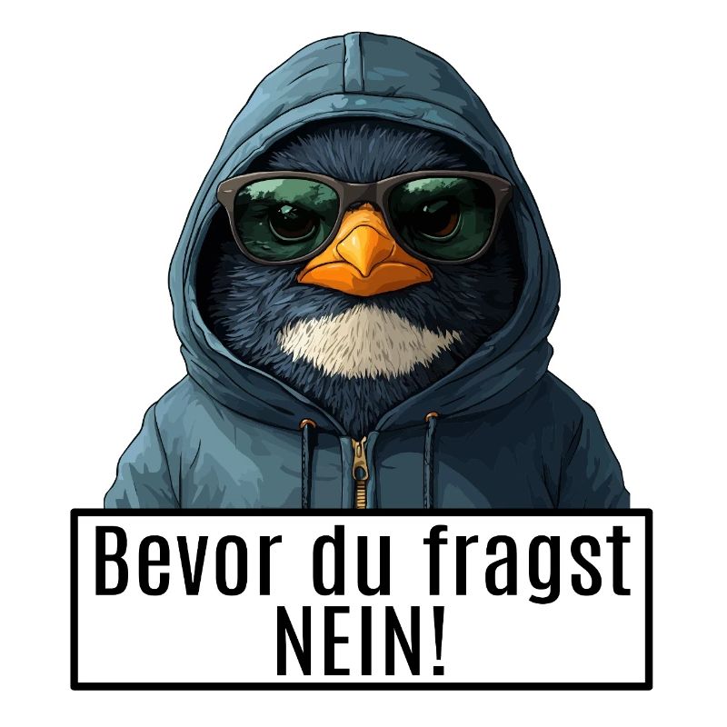 Pingouin gris avec lunettes de soleil et sweat à capuche