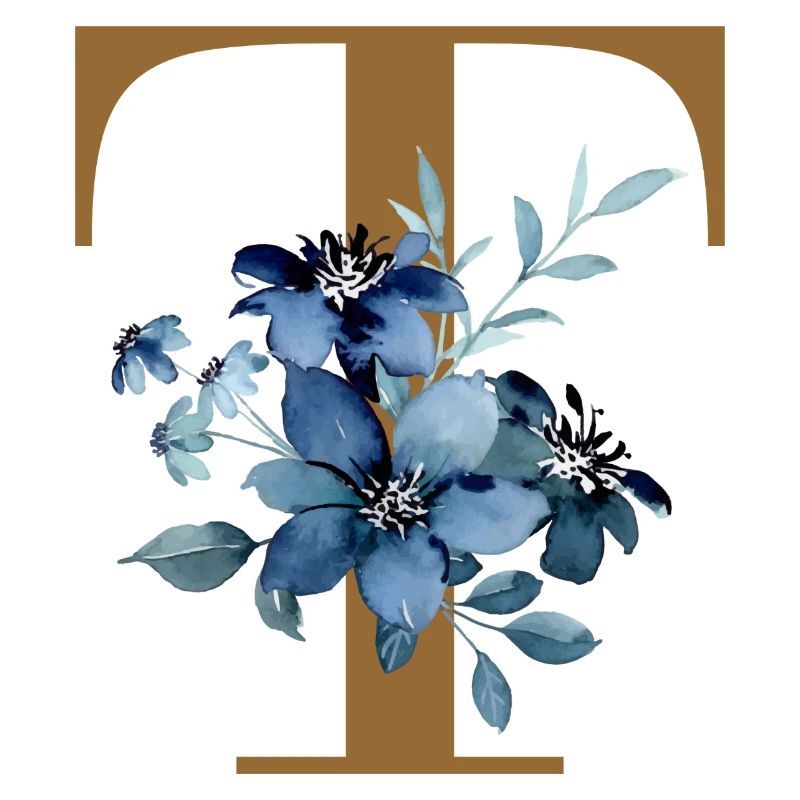 Fleur Bleue Monogramme T