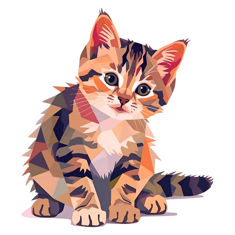 Illustration de chat géométrique coloré moderne