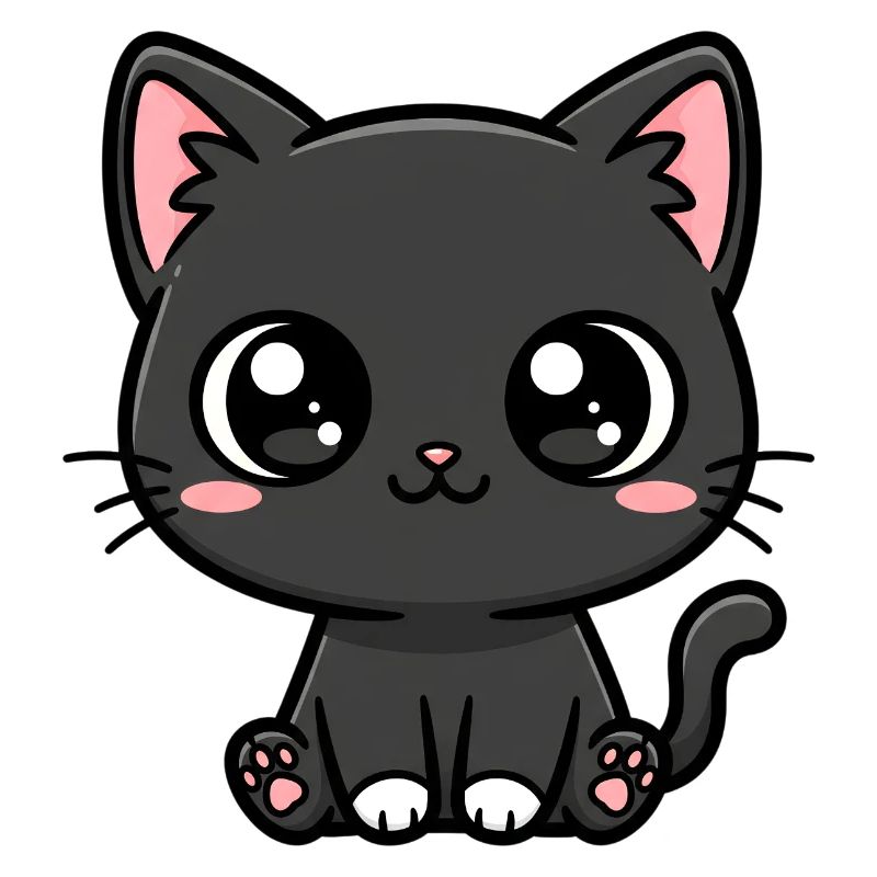 Mitternachtskätzchen-Kawaii-Maskottchen