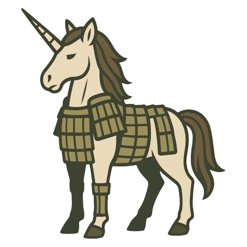 Samurai-Rüstung Einhorn-Krieger-Fantasy-Design