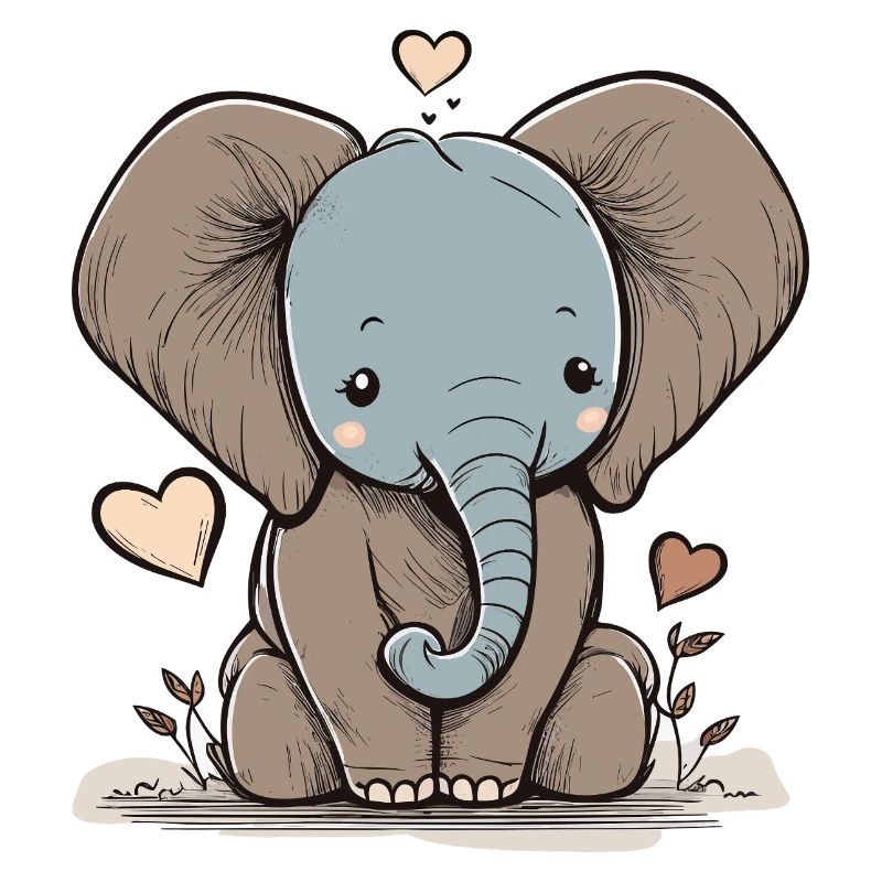 Kuschelefant mit Herz