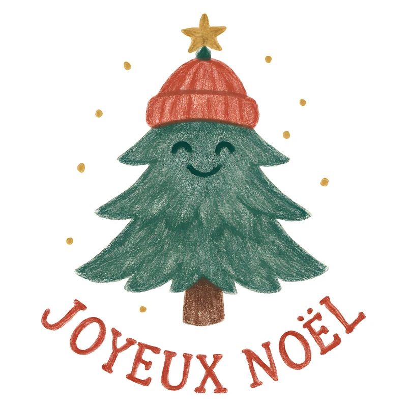 Frohe Weihnachtsbaum mit rotem Hut