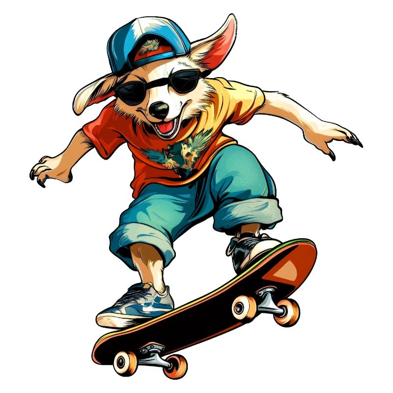 Skateboard Australian Shepherd - Chien