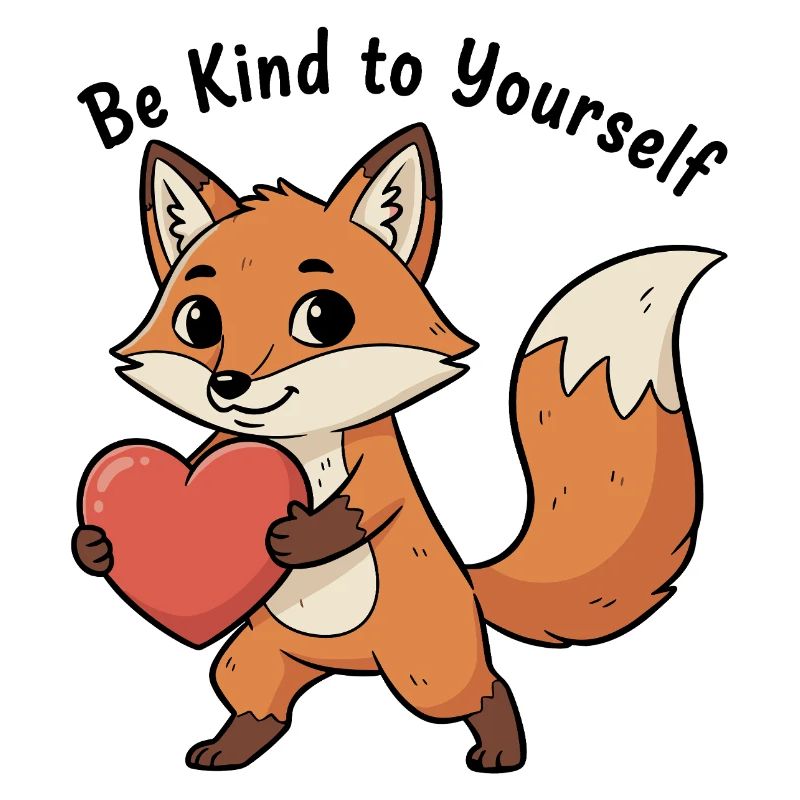 Cute fox with heart