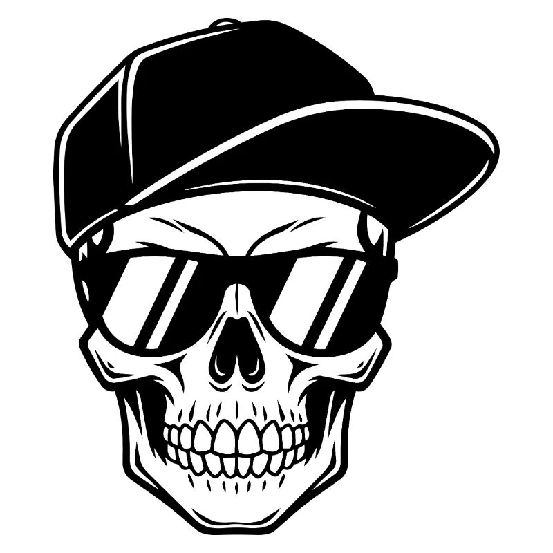 Cartoon skull with cap – cheeky comic design
