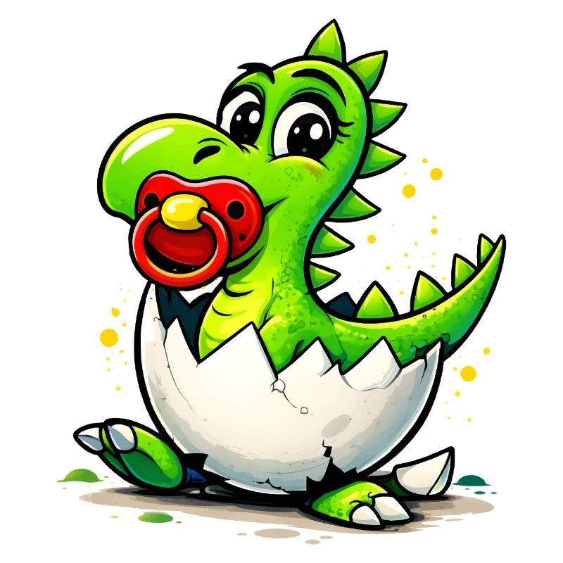 Bébé Dragon avec tétine