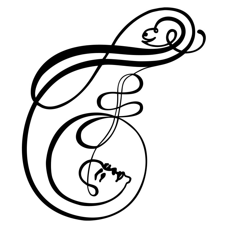 Faces de la calligraphie en forme de lettre F