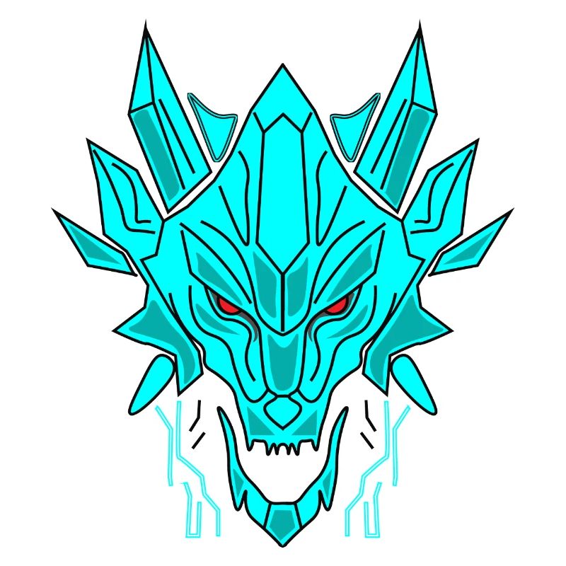 Geometrischer Eisdrache Kopf
