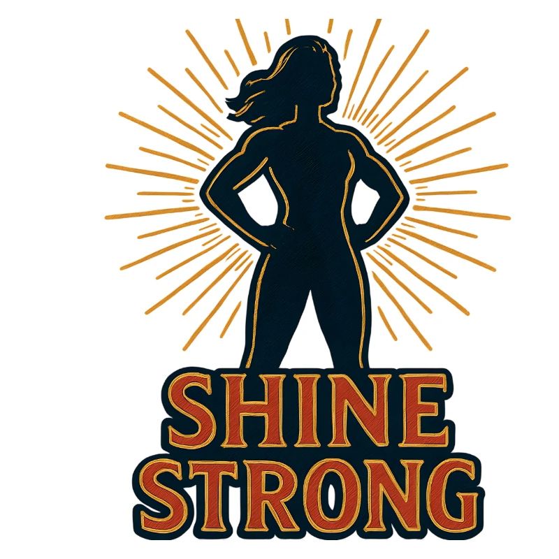 Shine Strong Silhouette mit Sonnenstrahlen