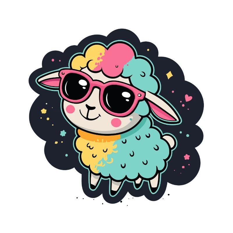 Kosmisches Schaf Rosa Brille