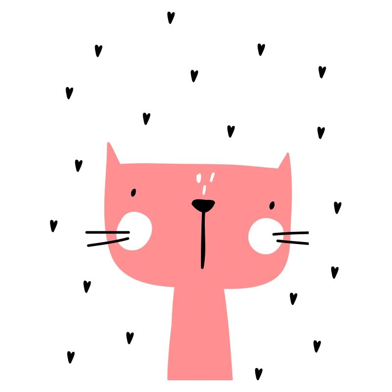 Chat avec des coeurs