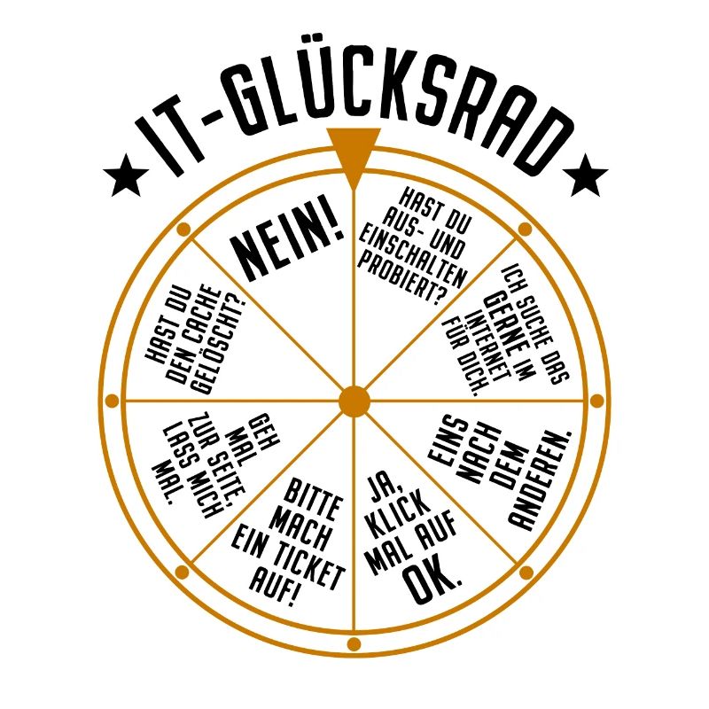 IT Support Glücksrad Service Desk IT Helpdesk Nerd