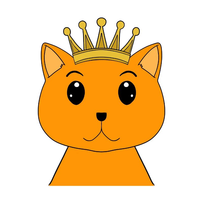 Katze mit Krone - Perserkatze mit Krone