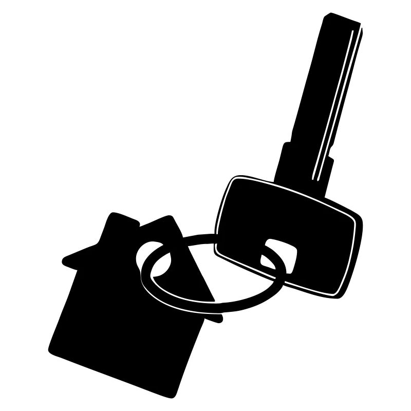 Key with house key to ring logo