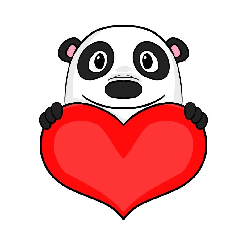 Panda mit Herz - Liebe Romantisch
