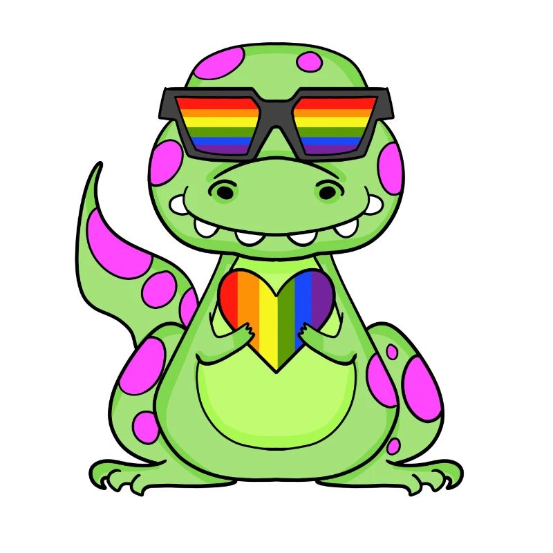 Dino Regenbogen Herz