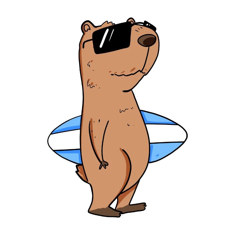 Motif de surfeur Capybara capybara
