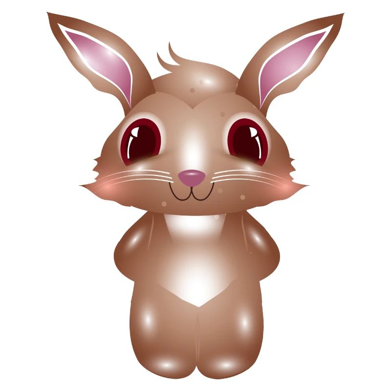 Lapin mignon avec des joues roses dans un style comique