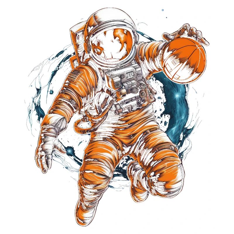 Astronaute jouant au basketball dans l’espace Graphiques