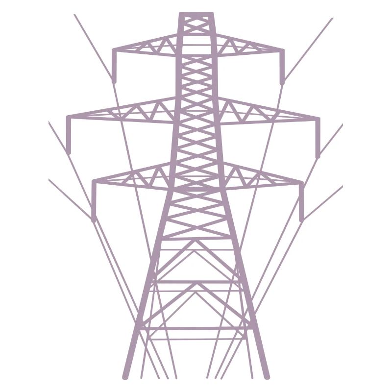 Silhouette de poteau électrique blanc