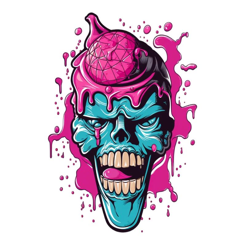 Bunter Totenkopf mit Acryl-Design