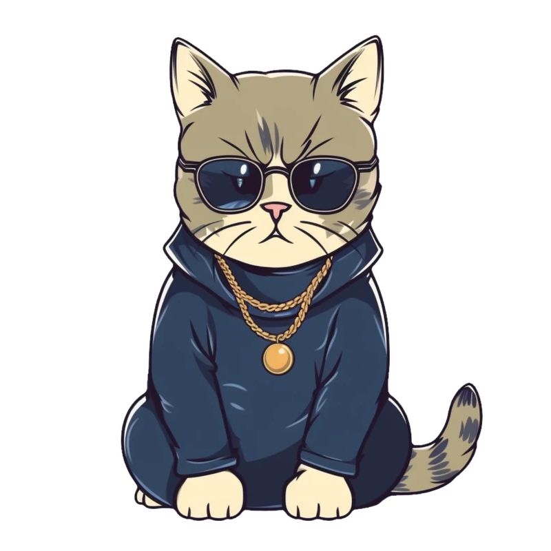 Chat avec lunettes de soleil et sweat à capuche